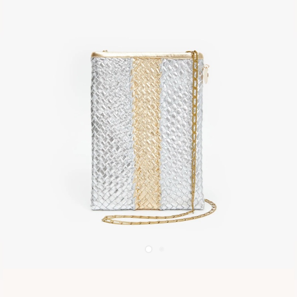 Clare V Metallic Poche NWOT